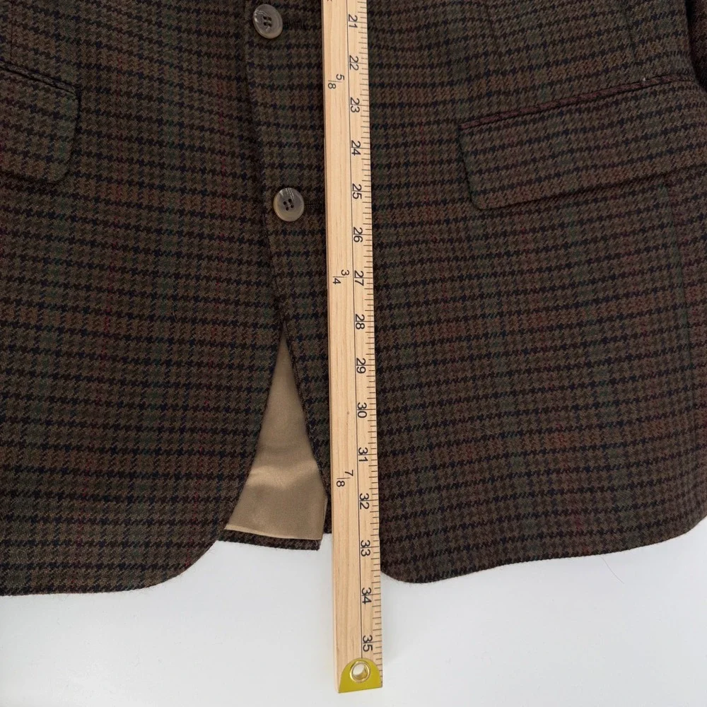 Country Britches Blazer Mens L Brown Houndstooth Wool Nordstrom Sport Coat